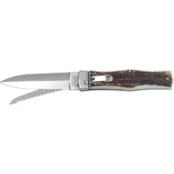 Couteau Automatique Predator 2 Pièces Manche Bois De Cerf Mikov