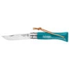 Couteau Pliant Français Baroudeur N°06 Inox Turquoise Manche Bois De Charme Opinel