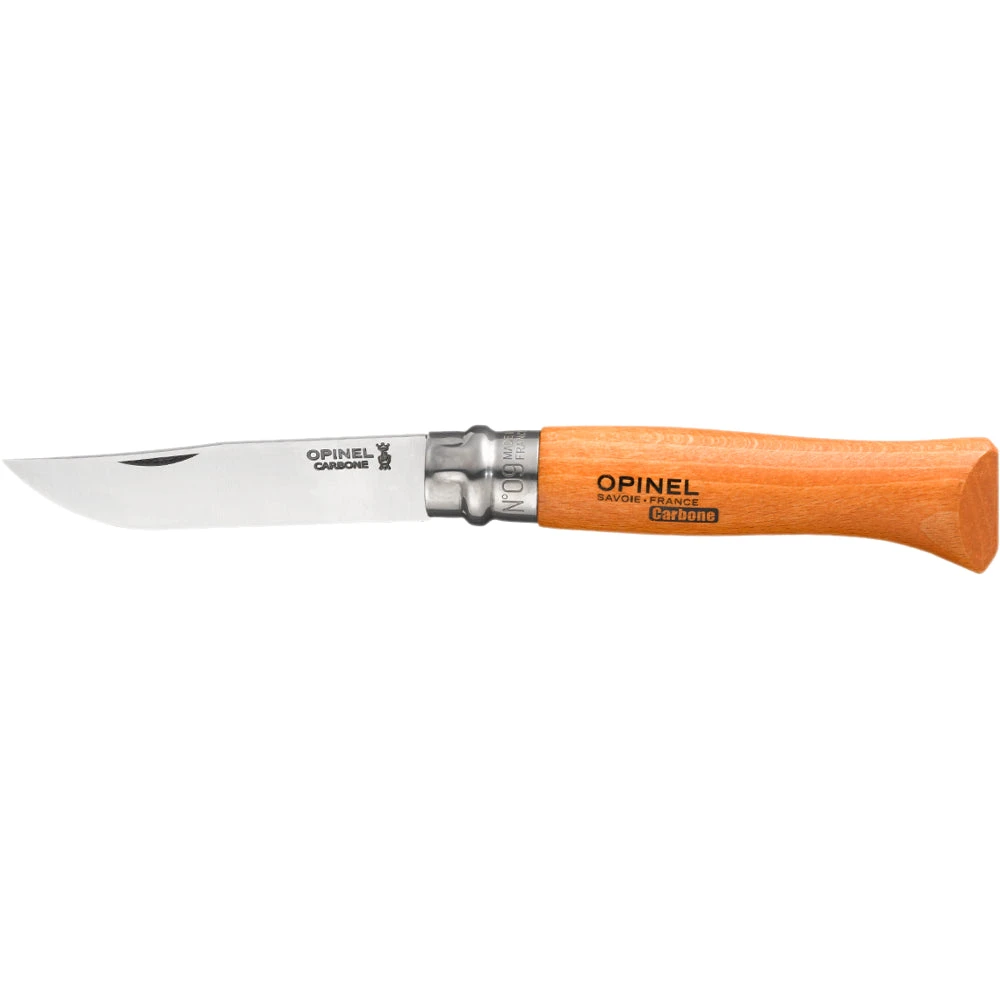 Couteau Pliant Français Tradition Carbone N°09 Manche Hêtre Opinel