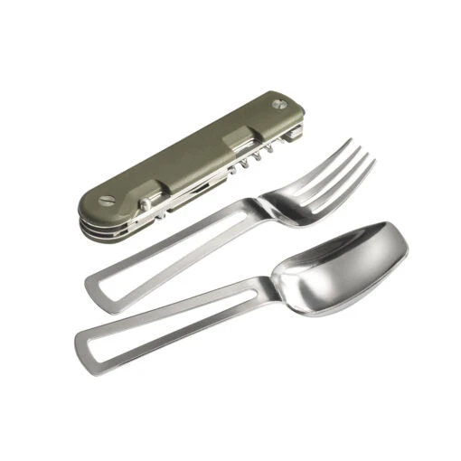 Couteau Pliant Multi-fonctions Baroudeur Kaki Manche ABS TBOUTDOOR
