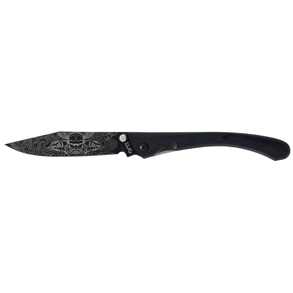 Couteau De Poche C63 Dieu Lug Noir Manche G10/Acier Lug