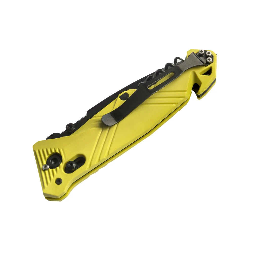 Couteau De Poche CAC Lisse 4 Fonctions Jaune Manche PA6 TBOUTDOOR – Image 2