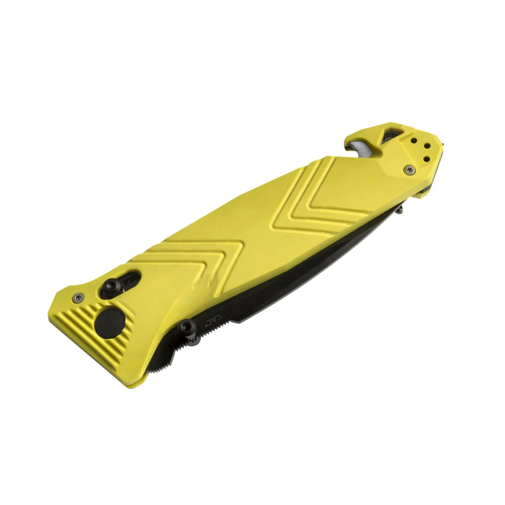 Couteau De Poche CAC Lisse 4 Fonctions Jaune Manche PA6 TBOUTDOOR – Image 3