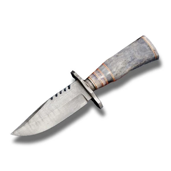 Couteau De Survie Bowie En Acier Damas Fait Main 10 Motif Escalier