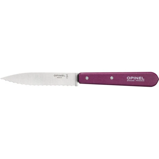 Couteau D'office Cranté N°113 Aubergine Manche Bois De Charme Opinel