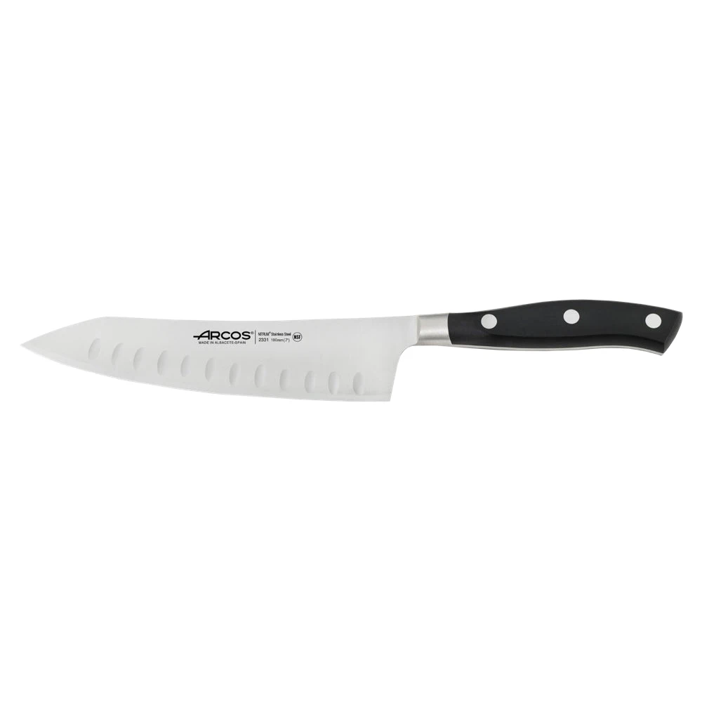 Santoku Rocking Riviera Noir Manche POM Arcos